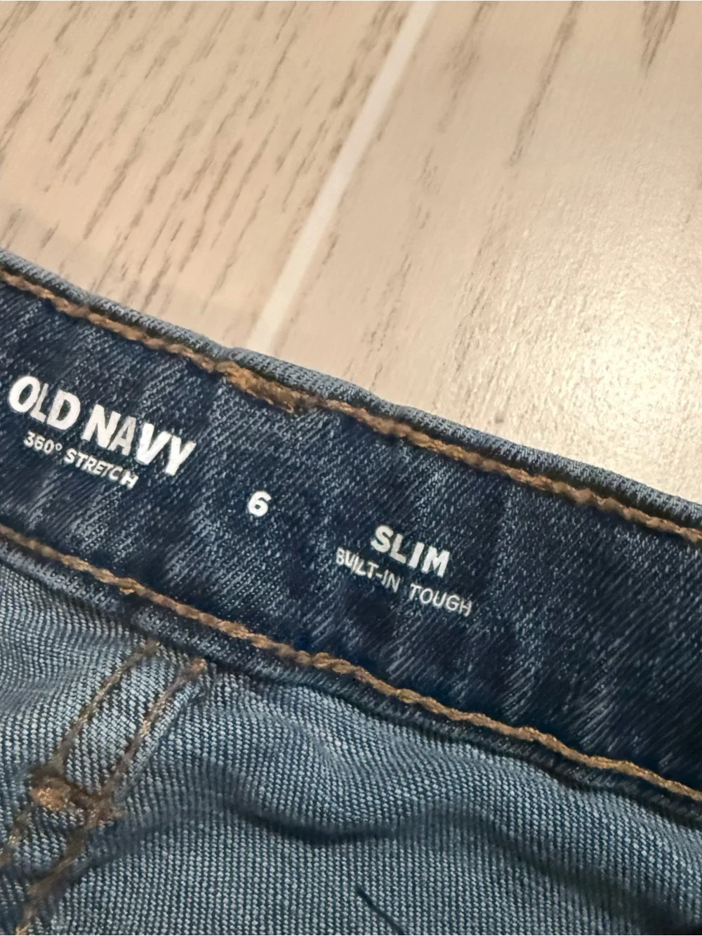 Old Navy Jeans Boys 6 Slim Blue Denim‎ Straight 360 Stretch Adjustable Waist